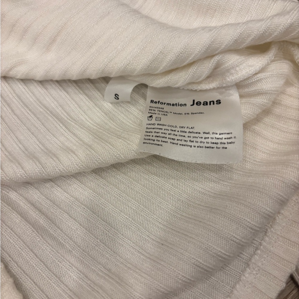 Reformation Off-White Ribbed Knit‎ Top - Picture 4 of 4